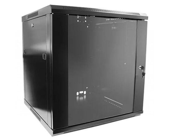 Шкаф настенный Hypernet 12U 19" 600x450, glass door, black (WMNC-12U-FLAT-BLACK)