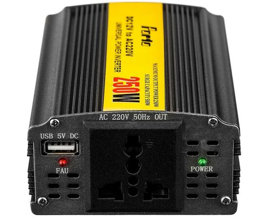 Автомобильный инвертор 12V/220V 250W, USB Porto (MND-250), изображение 2 Автомобильный инвертор 12V/220V 250W, USB Porto (MND-250), изображение 2