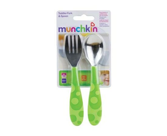 Набор детской посуды Munchkin Ложка + вилка зеленые (011404.03), изображение 4 Набор детской посуды Munchkin Ложка + вилка зеленые (011404.03), изображение 4