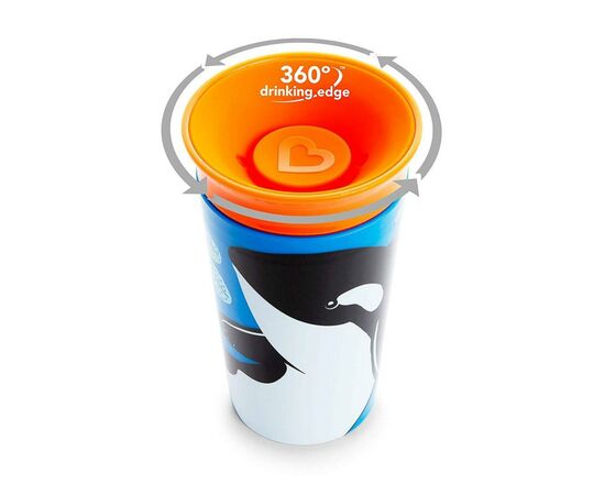 Поїльник-непроливайка Munchkin Miracle 360 Sippy Косатка 266 мл (051778), зображення 3 Поїльник-непроливайка Munchkin Miracle 360 Sippy Косатка 266 мл (051778), зображення 3