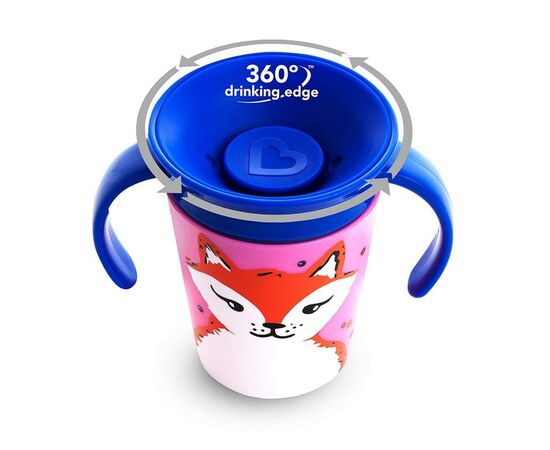 Поильник-непроливайка Munchkin Miracle 360 Trainer cup Лисица 177 мл (051774), изображение 3 Поильник-непроливайка Munchkin Miracle 360 Trainer cup Лисица 177 мл (051774), изображение 3