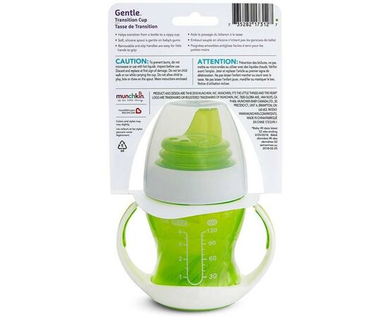 Поїльник-непроливайка Munchkin Gentle Transition 118 мл салатовий (17129.03), зображення 5 Поїльник-непроливайка Munchkin Gentle Transition 118 мл салатовий (17129.03), зображення 5