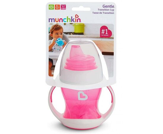 Поїльник-непроливайка Munchkin Gentle Transition 118 мл рожевий (17129.02), зображення 4 Поїльник-непроливайка Munchkin Gentle Transition 118 мл рожевий (17129.02), зображення 4