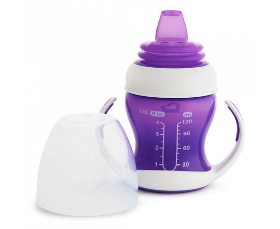 Поїльник-непроливайка Munchkin Gentle Transition 118 мл фіолетовий (17129.04), зображення 2 Поїльник-непроливайка Munchkin Gentle Transition 118 мл фіолетовий (17129.04), зображення 2