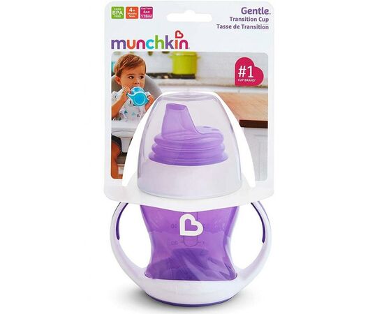 Поїльник-непроливайка Munchkin Gentle Transition 118 мл фіолетовий (17129.04), зображення 4 Поїльник-непроливайка Munchkin Gentle Transition 118 мл фіолетовий (17129.04), зображення 4