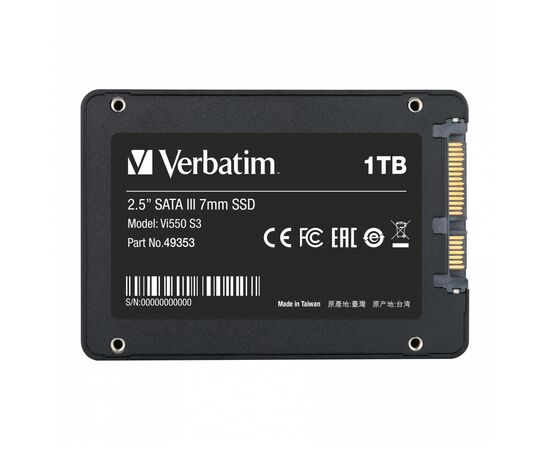 Накопитель SSD 2.5" 1TB Verbatim (49353), изображение 5 Накопитель SSD 2.5" 1TB Verbatim (49353), изображение 5