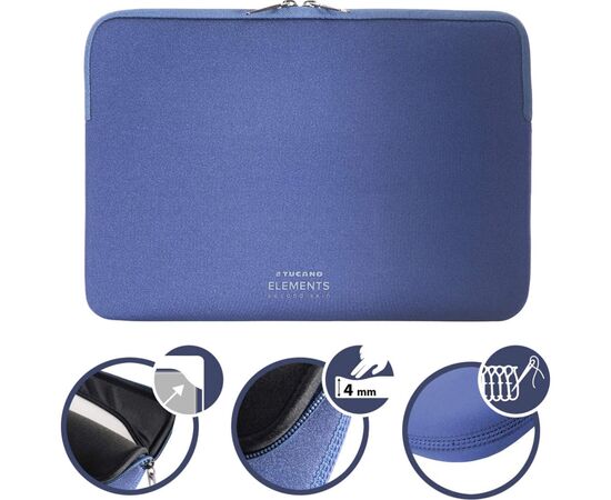 Чехол для ноутбука Tucano 13" New Elements MB (Blue) (BF-E-MBA13-B), изображение 3 Чехол для ноутбука Tucano 13" New Elements MB (Blue) (BF-E-MBA13-B), изображение 3