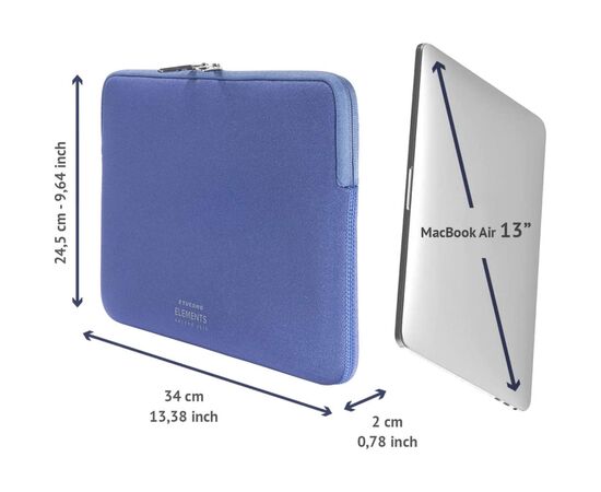 Чехол для ноутбука Tucano 13" New Elements MB (Blue) (BF-E-MBA13-B), изображение 4 Чехол для ноутбука Tucano 13" New Elements MB (Blue) (BF-E-MBA13-B), изображение 4