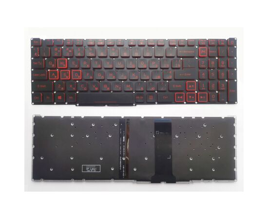 Клавиатура ноутбука Acer Nitro 4 AN515-43/AN515-54/AN517-51/AN715-51 черна з черв під (A46215)