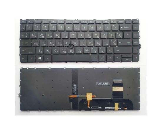 Клавіатура ноутбука HP EliteBook 745 G7/G8, 840 G7/G8 черна з підсв ТП UA (A46214)