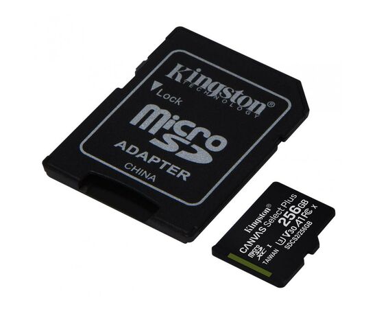 Карта памяти Kingston 256GB microSD class 10 A1 Canvas Select Plus (SDCS2/256GB), изображение 2 Карта памяти Kingston 256GB microSD class 10 A1 Canvas Select Plus (SDCS2/256GB), изображение 2