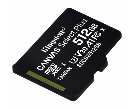 Карта пам'яті Kingston 512GB microSDXC class 10 UHS-I U3 V30 A1 Canvas Select Plus (SDCS2/512GBSP), зображення 2 Карта пам'яті Kingston 512GB microSDXC class 10 UHS-I U3 V30 A1 Canvas Select Plus (SDCS2/512GBSP), зображення 2