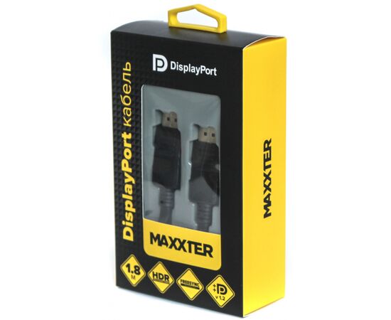 Кабель мультимедийный DisplayPort to DisplayPort 1.8m v1.2 Maxxter (CCBP-DP-DP-1.8), изображение 2 Кабель мультимедийный DisplayPort to DisplayPort 1.8m v1.2 Maxxter (CCBP-DP-DP-1.8), изображение 2