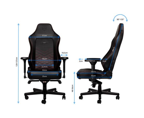 Кресло игровое Noblechairs Hero Black/Red (NBL-HRO-PU-BRD), изображение 9 Кресло игровое Noblechairs Hero Black/Red (NBL-HRO-PU-BRD), изображение 9