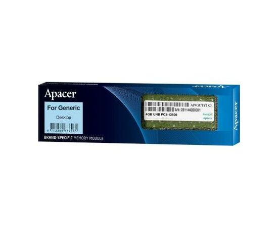 Модуль памяти для компьютера DDR3 4GB 1600 MHz Apacer (DL.04G2K.KAM), изображение 2 Модуль памяти для компьютера DDR3 4GB 1600 MHz Apacer (DL.04G2K.KAM), изображение 2