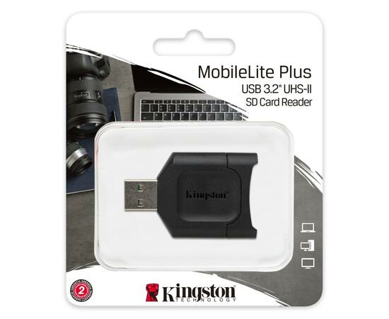 Считыватель флеш-карт Kingston USB 3.1 SDHC/SDXC UHS-II MobileLite Plus (MLP), изображение 3 Считыватель флеш-карт Kingston USB 3.1 SDHC/SDXC UHS-II MobileLite Plus (MLP), изображение 3