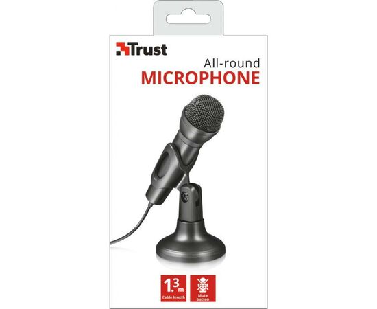 Мікрофон Trust All-round Microphone 3.5mm Black (22462), зображення 5 Мікрофон Trust All-round Microphone 3.5mm Black (22462), зображення 5