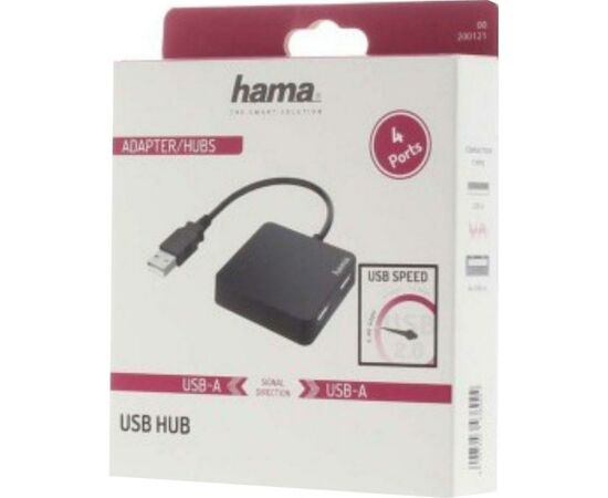 Концентратор Hama 4 Ports USB 2.0 Black (00200121), зображення 2