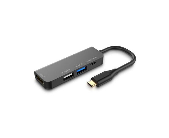 Концентратор XoKo AC-400 Type-C to HDMI+USB 3.0+USB 2.0+Micro USB (XK-AC-400)