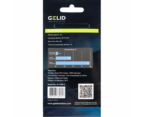 Термопрокладка Gelid Solutions GP-Ultimate Thermal Pad 90x50x3 mm, 2 штуки (TP-VP04-E), изображение 3 Термопрокладка Gelid Solutions GP-Ultimate Thermal Pad 90x50x3 mm, 2 штуки (TP-VP04-E), изображение 3