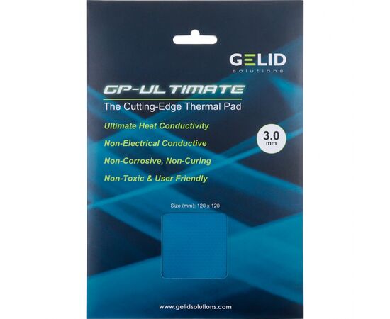 Термопрокладка Gelid Solutions GP-Ultimate Thermal Pad 120x120x3 mm (TP-GP04-S-E), зображення 3 Термопрокладка Gelid Solutions GP-Ultimate Thermal Pad 120x120x3 mm (TP-GP04-S-E), зображення 3