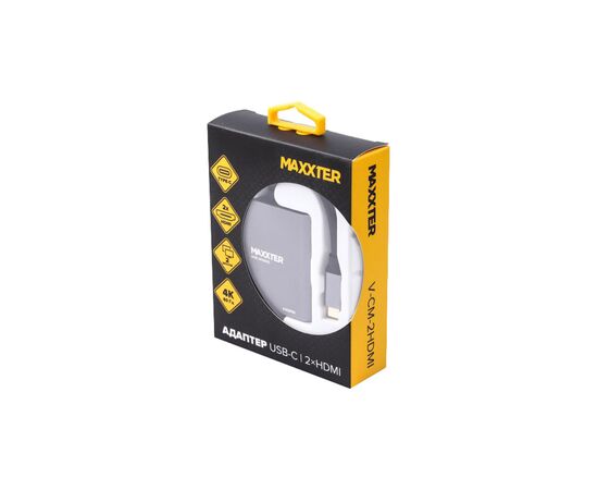 Переходник Maxxter USB-C to 2 HDMI 2 display (V-CM-2HDMI), изображение 3 Переходник Maxxter USB-C to 2 HDMI 2 display (V-CM-2HDMI), изображение 3