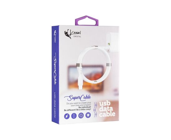 Дата кабель USB Type-C to Type-C KZ-UC001 Super White Krazi (00000079677), изображение 3 Дата кабель USB Type-C to Type-C KZ-UC001 Super White Krazi (00000079677), изображение 3