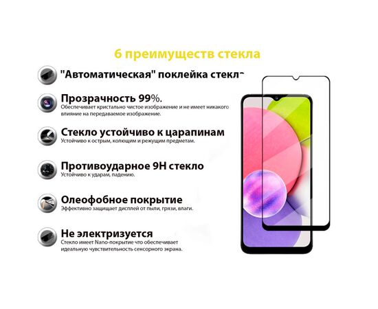 Стекло защитное BeCover Samsung Galaxy A03 Core SM-A032/ A03 SM-A035 Black (707102), изображение 2 Стекло защитное BeCover Samsung Galaxy A03 Core SM-A032/ A03 SM-A035 Black (707102), изображение 2