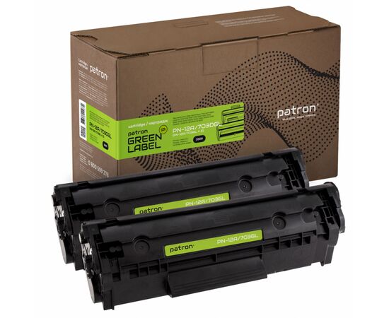 Картридж Patron HP LJ Q2612A/CANON 703 GREEN Label (DUAL PACK) (PN-12A/703DGL)