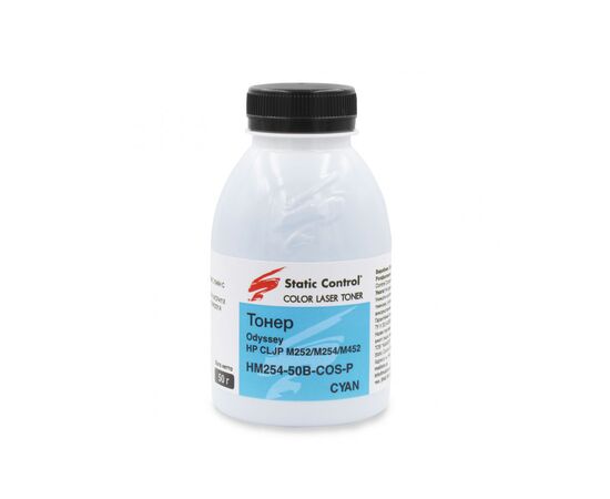 Тонер HP CLJP M252/M254/M452 50г cyan, фасовка Static Control (HM254-50B-COS-P)