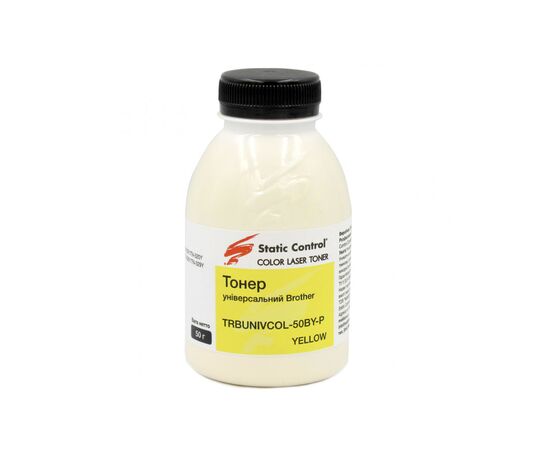 Тонер Brother 50г yellow, фасовка Static Control (TRBUNIVCOL-50BY-P)