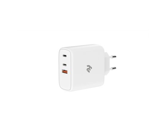 Зарядний пристрій 2E USB-C Wall Charger GaN 65W, white (2E-WC3USB65W-W)