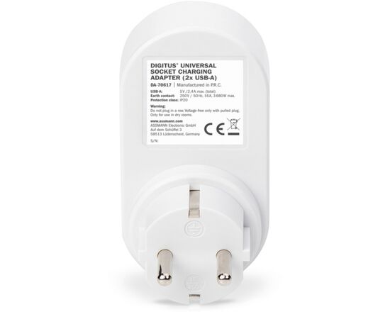 Зарядное устройство Digitus Universal USB + Power Socket (DA-70617), изображение 3 Зарядное устройство Digitus Universal USB + Power Socket (DA-70617), изображение 3