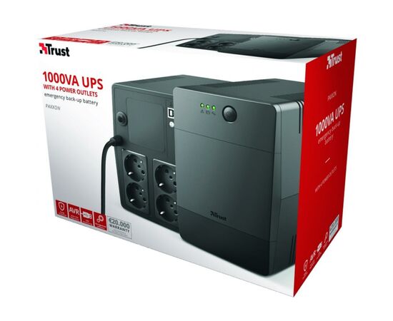 Источник бесперебойного питания Trust Paxxon 1000VA UPS 4 Outlets (23504_TRUST), изображение 6 Источник бесперебойного питания Trust Paxxon 1000VA UPS 4 Outlets (23504_TRUST), изображение 6