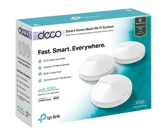 Точка доступу Wi-Fi TP-Link DECO-M9-PLUS-3-PACK, зображення 4 Точка доступу Wi-Fi TP-Link DECO-M9-PLUS-3-PACK, зображення 4
