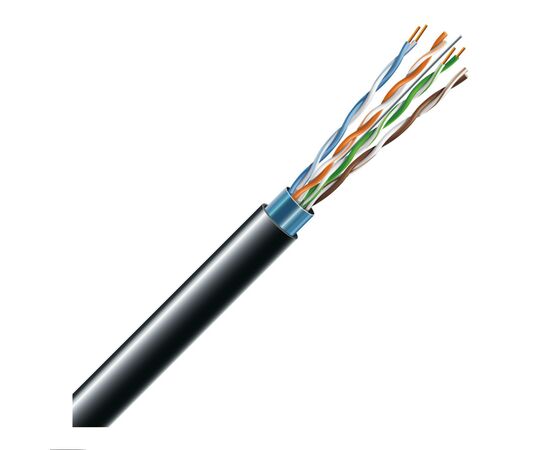 Кабель мережевий ЗЗКМ FTP 305м 4*2*24AWG[0,51] мідь[СU] cat.5e, зовнішній [PE] (72567)