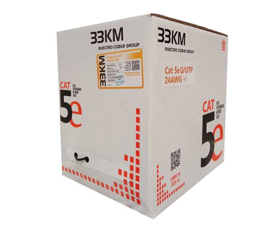 Кабель сетевой ЗЗКМ UTP 305м 4*2*24AWG[0,51] медь[СU] cat.5e, внешний [PE] (74269), изображение 2