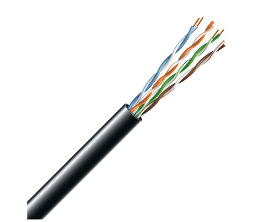Кабель мережевий ЗЗКМ UTP 305м 4*2*24AWG[0,51] мідь[СU] cat.5e, зовнішній [PE] (74269)