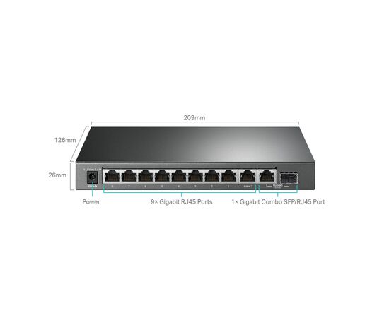 Коммутатор сетевой TP-Link TL-SG1210MPE, изображение 3 Коммутатор сетевой TP-Link TL-SG1210MPE, изображение 3