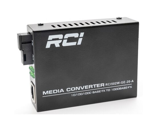 Медиаконвертер RCI 1G, 20km, SC, RJ45, Tx 1310nm standart size metal case (RCI502W-GE-20-A), изображение 2 Медиаконвертер RCI 1G, 20km, SC, RJ45, Tx 1310nm standart size metal case (RCI502W-GE-20-A), изображение 2