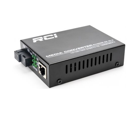 Медіаконвертер RCI 1G, 20km, SC, RJ45, Tx 1310nm standart size metal case (RCI502W-GE-20-A)