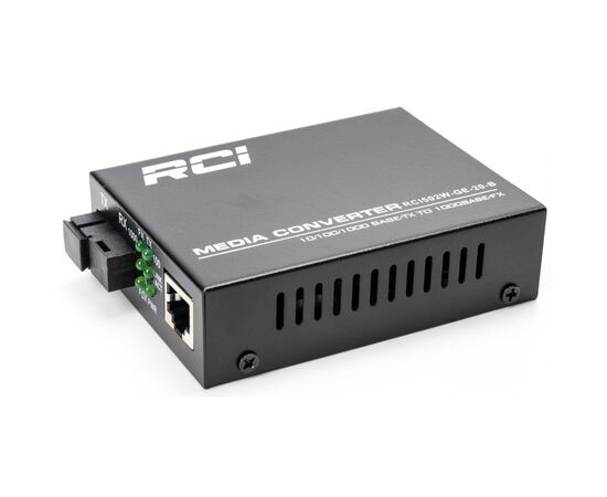 Медіаконвертер RCI 1G, 20km, SC, RJ45, Tx 1550nm standart size metal case (RCI502W-GE-20-B), зображення 2 Медіаконвертер RCI 1G, 20km, SC, RJ45, Tx 1550nm standart size metal case (RCI502W-GE-20-B), зображення 2