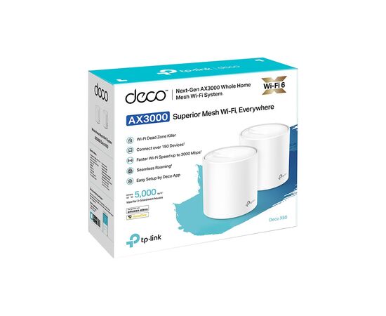 Точка доступу Wi-Fi TP-Link DECO X60 2PK AX3000 1xGE LAN 1xGE WAN MU-MIMO OFDMA MESH (DECO-X60-2-PACK), зображення 6 Точка доступу Wi-Fi TP-Link DECO X60 2PK AX3000 1xGE LAN 1xGE WAN MU-MIMO OFDMA MESH (DECO-X60-2-PACK), зображення 6