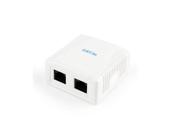 Компьютерная розетка Cablexpert RJ45x2 UTP, cat.5e (NCAC-2U5E-01), изображение 2 Компьютерная розетка Cablexpert RJ45x2 UTP, cat.5e (NCAC-2U5E-01), изображение 2