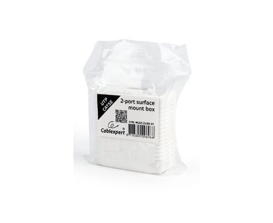 Компьютерная розетка Cablexpert RJ45x2 UTP, cat.5e (NCAC-2U5E-01), изображение 3 Компьютерная розетка Cablexpert RJ45x2 UTP, cat.5e (NCAC-2U5E-01), изображение 3