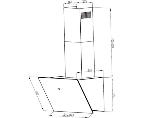 Вытяжка кухонная Faber VRT BK A60 2LS, изображение 2 Вытяжка кухонная Faber VRT BK A60 2LS, изображение 2