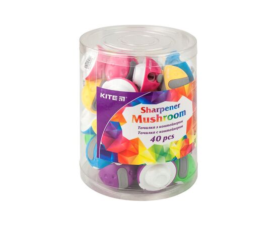 Точилка Kite Mushroom с контейнером круглая (K20-118), изображение 2 Точилка Kite Mushroom с контейнером круглая (K20-118), изображение 2