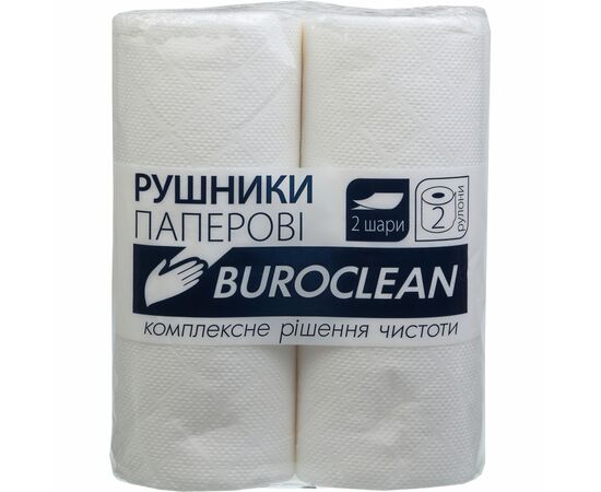 Паперові рушники Buroclean білі 2 шари 2 рулони (4823078910592)