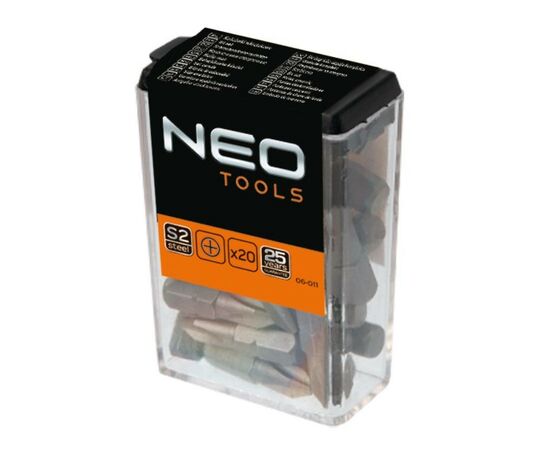 Набор бит Neo Tools PH2 x 25 мм, 20 шт (06-011)