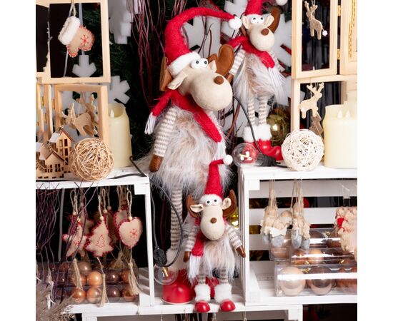 Новогодняя фигурка Novogod`ko Олень в красном, 36 см (974005), изображение 2 Новогодняя фигурка Novogod`ko Олень в красном, 36 см (974005), изображение 2